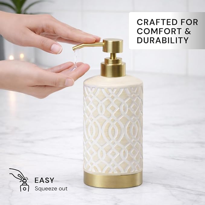 6-Piece Bathroom Accessories Set – Soap Dispenser, Toothbrush Holder, Tumbler, Soap Dish, Cotton Swab Jar & Toilet Brush – Modern Bathroom Decor Set (Solana)