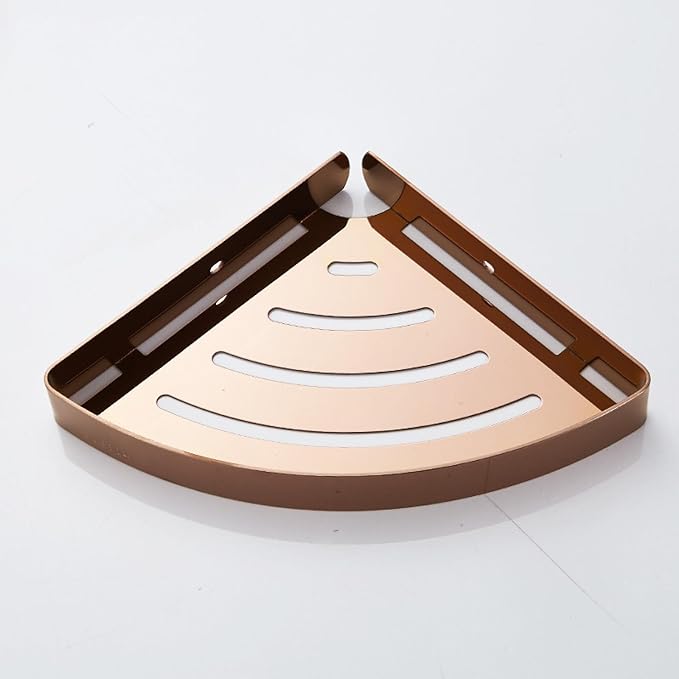 Bathroom Triangular Shelf Toilet Corner Storage, Mirror Small Triangle Single-Layer with Hook