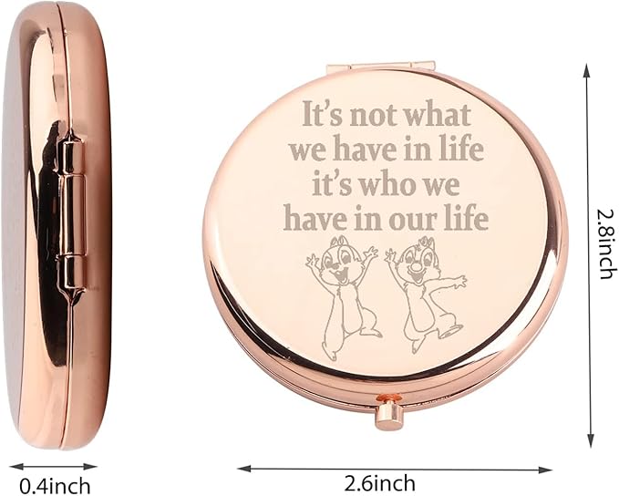 WUSUANED Chip Makeup Mirror It Not What We Have in Life It Who We Have in Our Life Mirror Dale Fan Gift Cartoon Inspired Gift Squirrel Lover Gift