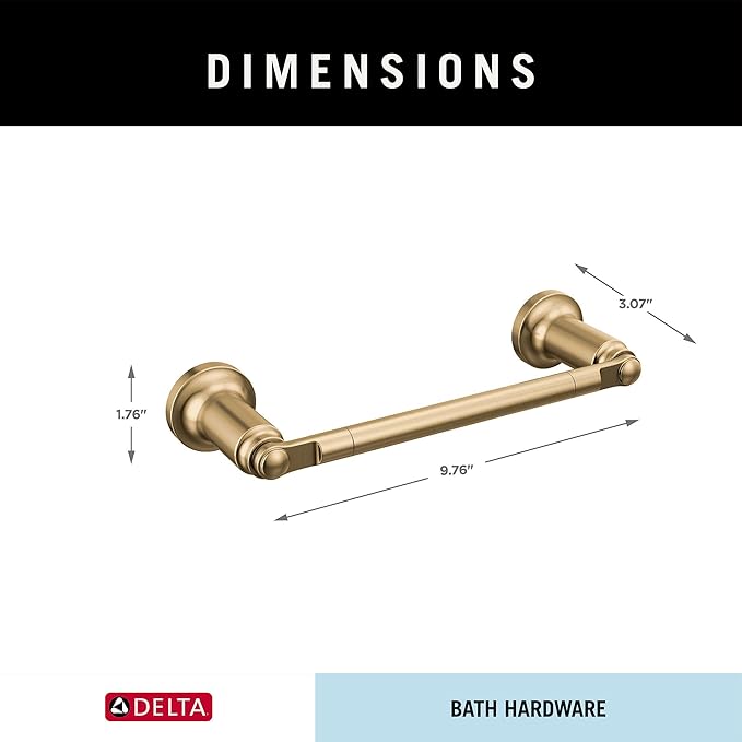 Delta Saylor (1-Pack) 8'' Towel Rack for Bathroom Champagne Bronze Towel Bar for Bathroom Wall Hand Towel Holder Rod Wall Mounted Kitchen Towel Holder 73508-CZ