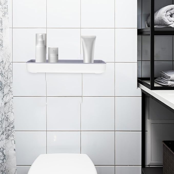 PRETYZOOM 1pc Toilet Shelf Bathroom Organizer Storage Mount No Drill Modern Design
