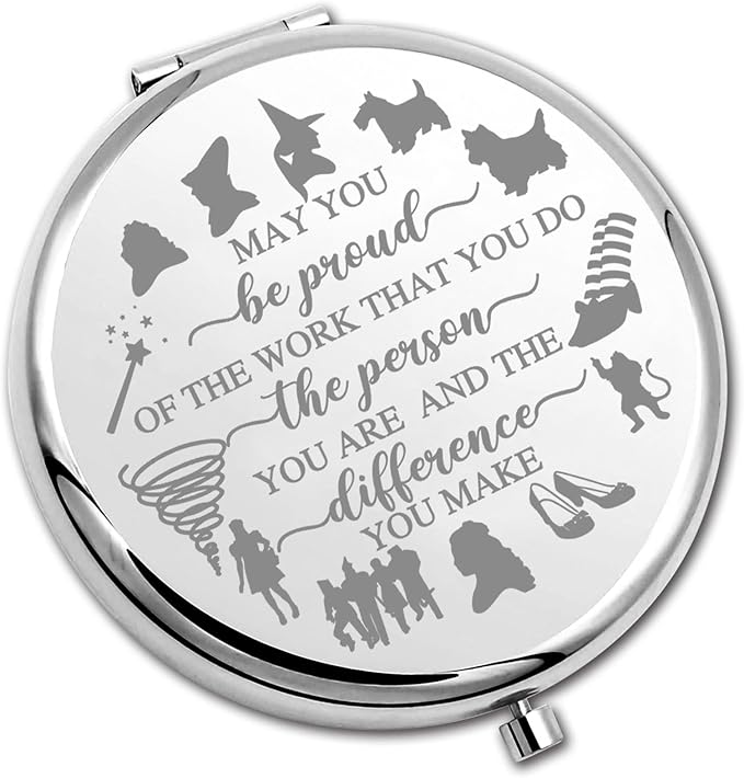 PLITI Fantasy Movie Inspired Gift Fairy Tales Lover Gift May You Be Proud of The Work That You Do Compact Mirror for Movie Fans (Be Proud WOZ CM)