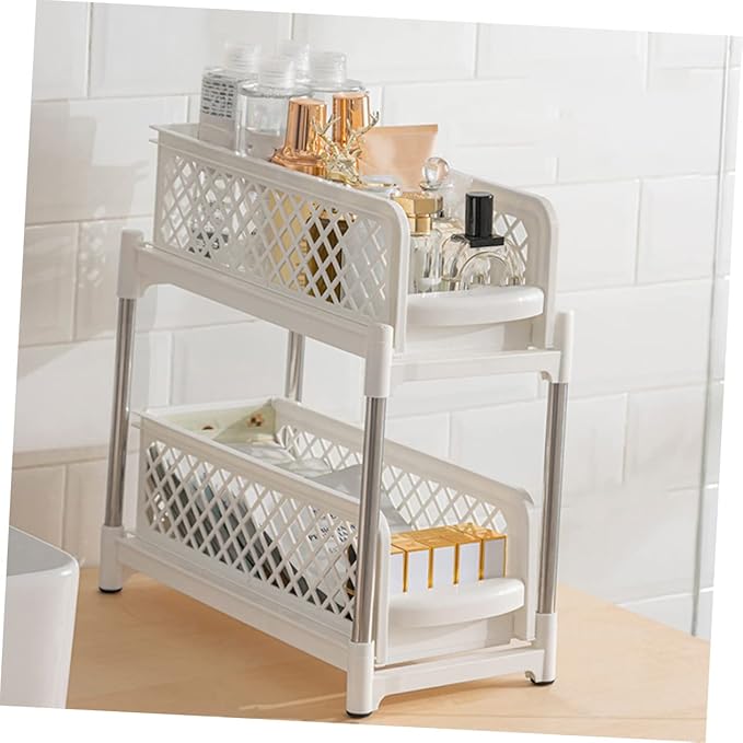 COLLBATH Convenient Dual Seasoning Rack for Kitchen Professional Bathroom Shelf Stable Design for Easy Organization and Storage for Makeup and Kitchen Supplies