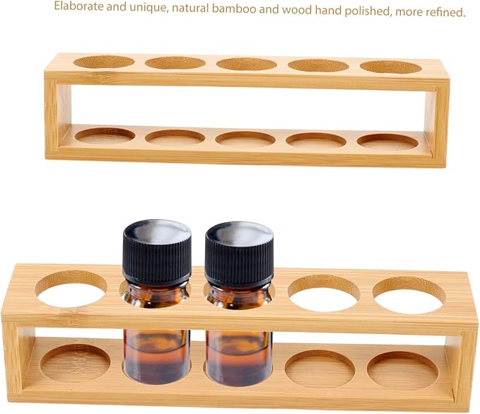 Display Rack Slot Organizer Storage Rack Essential Oils Tabletop Stand Bottles Vials