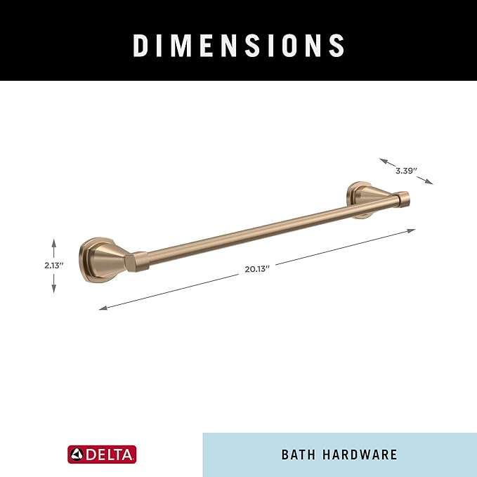 Delta Faucet Stryke 18 inch Towel Bar, Champagne Bronze, Bathroom Accessories, 77618-CZ