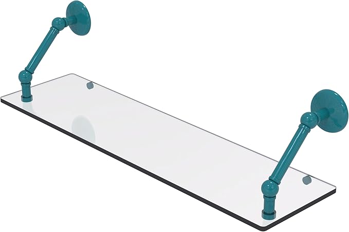 Allied Brass PMC-1-30-GLT Prestige Monte Carlo Collection 30 Inch Floating Glass Shelf, Glokzin Teal