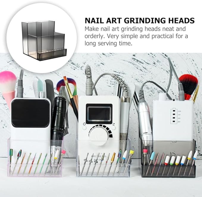 MERRYHAPY 1pc Multi-function Nail Art Tools Rack for Polishing Machine Manicure Grinding Holder Base Organizer for Nail Art Supplies Home