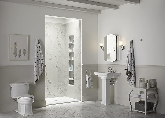 Kohler 3073-NA Archer 20" W x 31" H Aluminum Single-Door Bathroom Medicine Cabinet with Mirror, Recessed or Surface Mount Bathroom Wall Cabinet, Beveled Edges