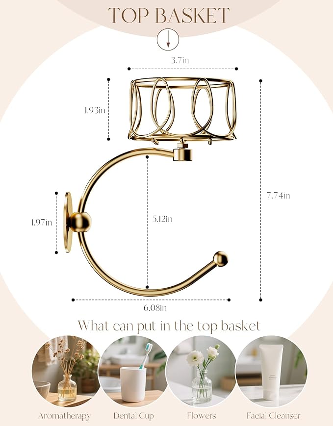 Hand Towel Holder for Bathroom Wall, Towel Hook with Candle Holder for Bathroom Decor, Wall Mounted Towel Hook with Cut Candle Holder, Vintage Towel Ring Towel Racks for Bathroom Decor and Accessories
