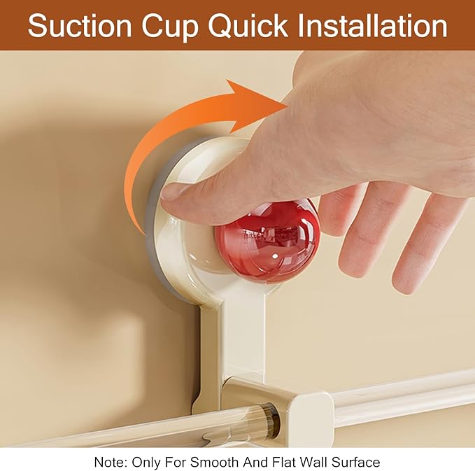 12.2" Suction Cup Wall Organizer – Rotating Hook Rack for Headbands, Towels, Hair Accessories & More, No Drilling Required