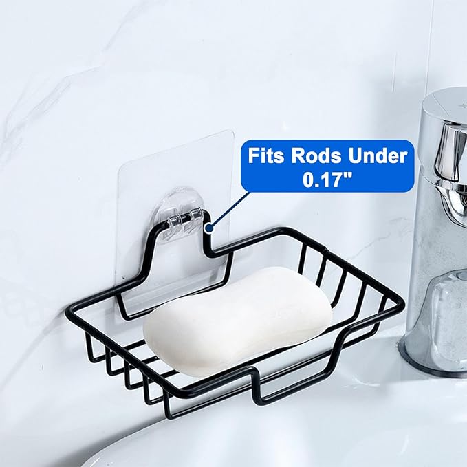 4 Packs Shower Caddy Adhesive Replacement, Strong Adhesive Hooks for Shower Caddy Kitchen Racks, No Drilling Transparent