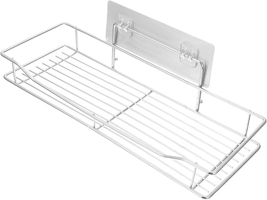 Healifty 1Set Nail Wall Mounted Kitchen Storage Rack Rustproof Stainless Steel Shelf for Toiletries and Kitchen Essentials Space Saving Design for Home Bathroom and Office Use