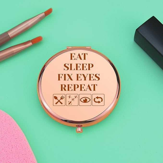 Optometrist Graduation Gift for Women Compact Makeup Mirror Eye Doctor Vision Gift Funny Optometry Appreciation Gifts Doctor Vision Gifts Thank You Presents Folding Makeup Mirror Birthday Retirement