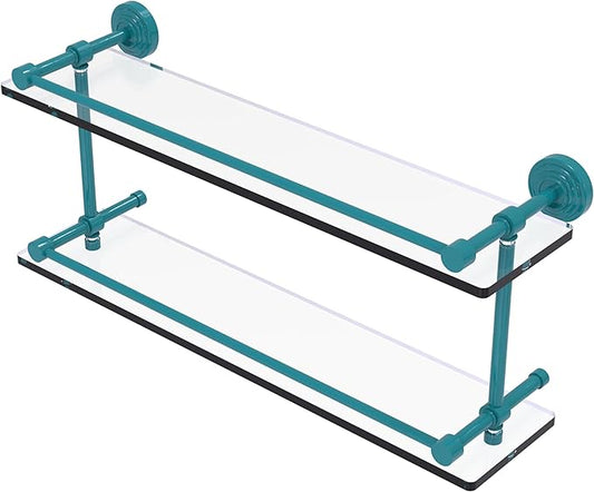 Waverly Place Collection Double Glass Shelf with Gallery Rail