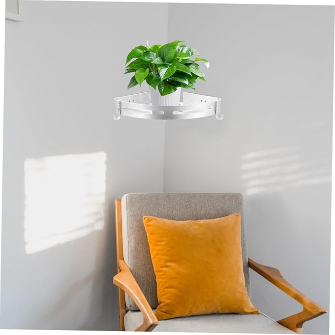 Cabilock Punch Triangle Wall Mounted Rack Storage Shelf for Bathroom and Kitchen Silver Design for Efficient Space Utilization
