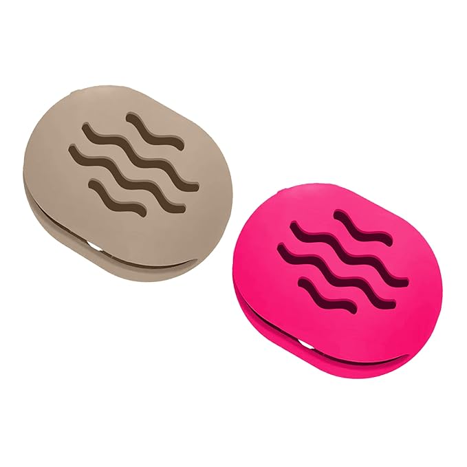 2PCS Makeup Sponge Holder Beauty Blender Bolder Makeup Sponge Case Breathable Make Up Sponge Case Essentials Suitable for Business or Travel（Rose+Khaki）