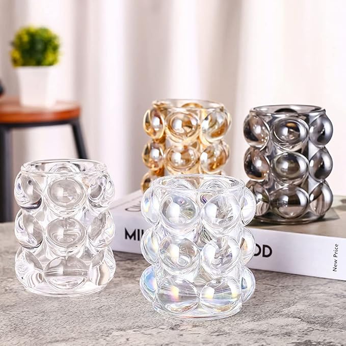Liemuao Crystal Makeup Brush Holder,Cosmetic Brush Storage Organizer Holder, Comb Pen Pencil Storage Pot Cup for Vanity, Office, Home Decor (Transparent)