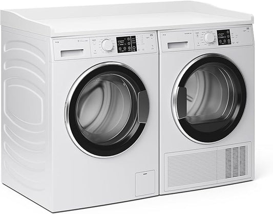OAKHAM HOME Washer Dryer Countertop 54" W x 27.5"D Washer Dryer Topper with Non-Slip Pads Laundry Countertop for Laundry Room Organization and Storage, White