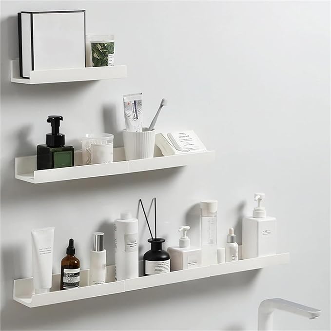 Wall Mounted No Drill Bathroom Shelf Shampoo Holder Supplies Home Organizer Multifunctional Storage Rack