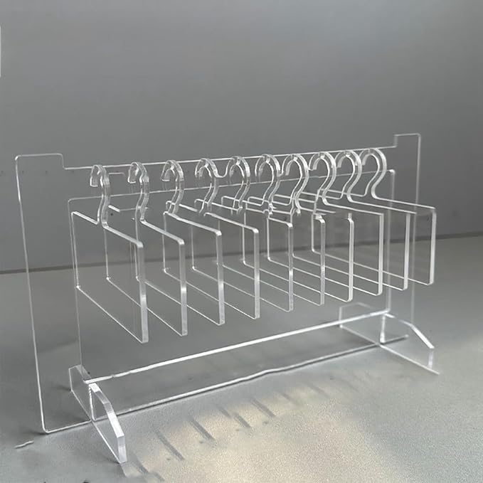 Hapivida Nail Art Display Holder, Acrylic Hanging Transparent Nail Sample Hanger Display Stand Color Card Display Board with 10pcs Hanger
