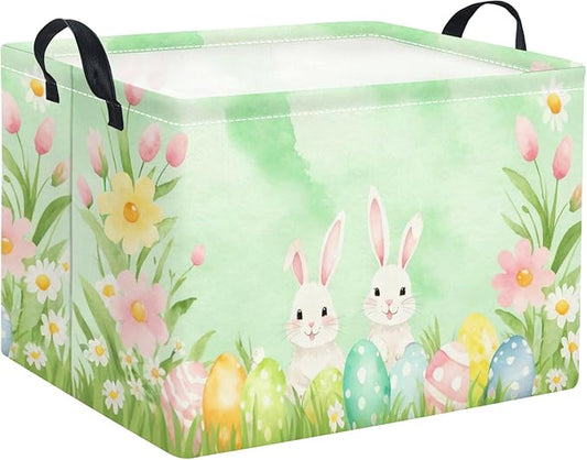 Rectangular Easter Basket for Kids & Baby - Storage Basket & Organizer Shelf - Bunny Easter Decor