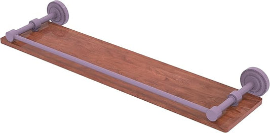 Allied Brass DT-1-22-GAL-IRW-LVN Dottingham Collection 22 Inch Solid IPE Ironwood Shelf with Gallery Rail, Lavender