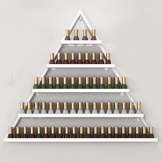 Nail Polish Rack Wall Mounted Perfume Organizer Shelves ,Triangle Nail Polish Metal Holder Essential Oil Display Case Shelf for Home Salon Business Spa, Cosmetics Bottles Storage Cabinet Spice Rack