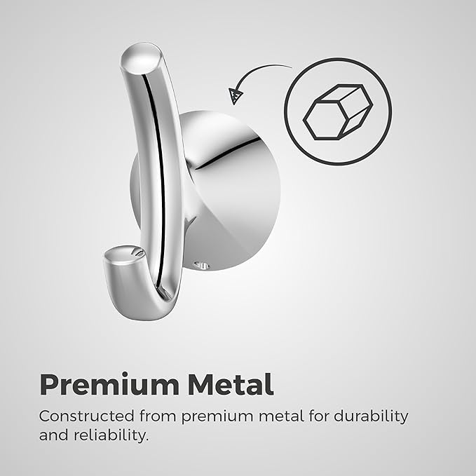 Pfister Willa Towel Hook, Bathroom Towel Hook, Wall-Mounted, Screw-In, Polished Chrome Finish, BRHWLL0C