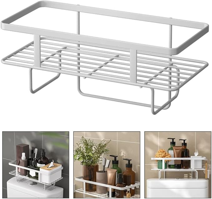 DOITOOL Bathroom Shelf over Toilet Easy Install Home Sundry Rack Non-punching Design