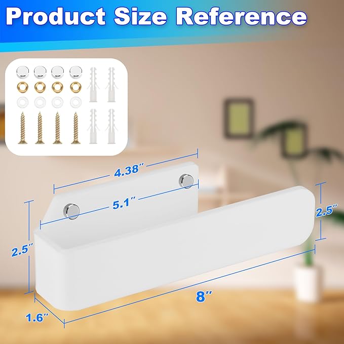 Cosmos Acrylic Hand Towel Holder Hand Towel Ring Self Adhesive and Wall Mounted Modern Hand Towel Bar Towel Hanger for Bathroom Kitchen Lavatory (Solid White)