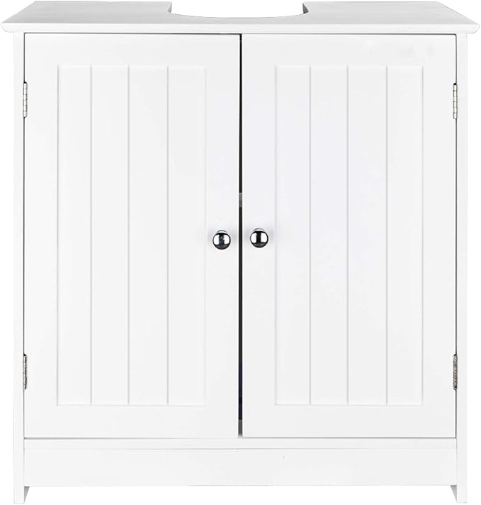 Bathroom Floor Cabinet,Wooden Storage Furniture Bathroom Sink Cabinet with Double Door Adjustable Shelf for Home Living Room