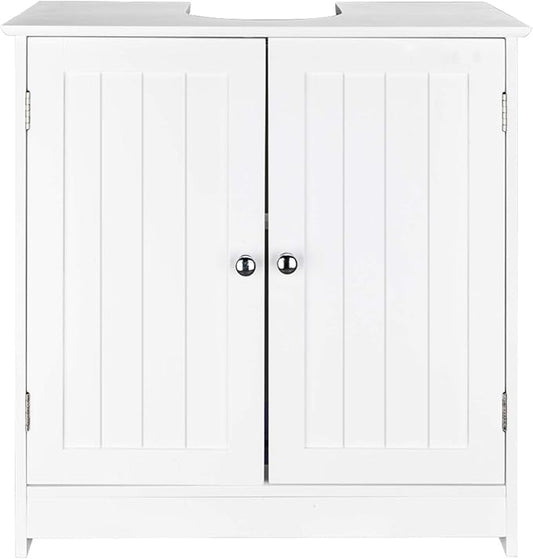 Bathroom Floor Cabinet,Wooden Storage Furniture Bathroom Sink Cabinet with Double Door Adjustable Shelf for Home Living Room