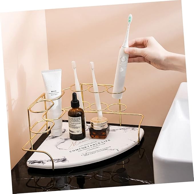 Holibanna Storage Rack Toothbrush Holder Corner Shelf Bathroom Corner Storage Shelf Random Style