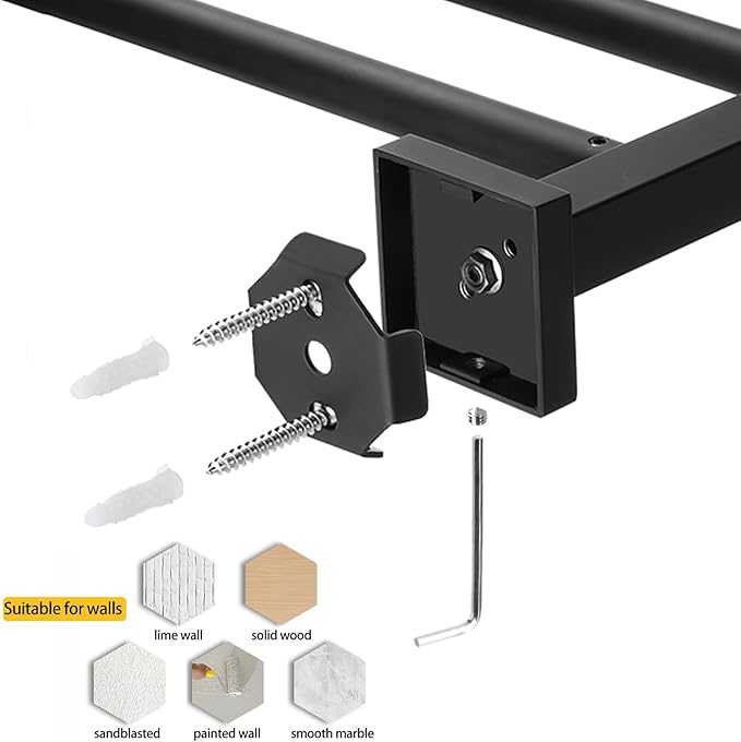 Double Black Towel Bar, 24 Inch Double Towel Racks for Bathroom, Wall Mounted Bathroom Towel Holder Stainless Steel Towel Rod Towel Rail Hanger for Wall,Matte Black