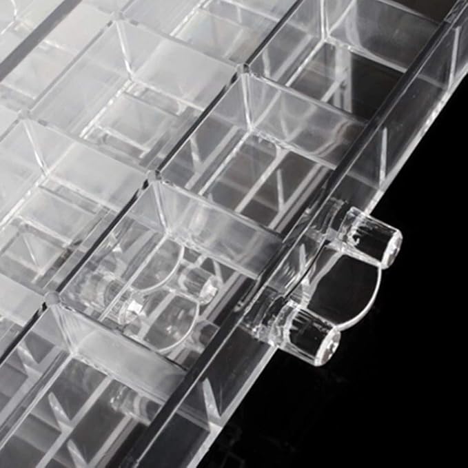 HOKY 120 Grids Transparent Acrylic Nail Display Organizer Makeup Jewelry Nail Art Cosmetic Display Rack Drawer Boxes Organizers