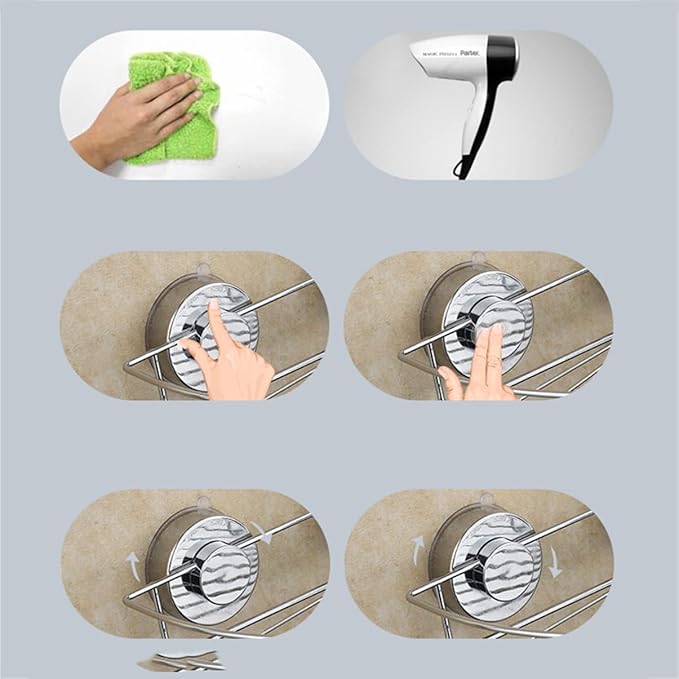 Cabilock Wall Mounted Bathroom Shelf Cups Versatile Kitchen Storage Organizer Silver Finish for Tidy Items Bathroom Kitchen Easy to Install and Clean
