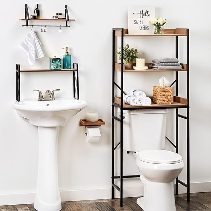 Farmhouse Bathroom Collection - Over the Sink Shelf Natural