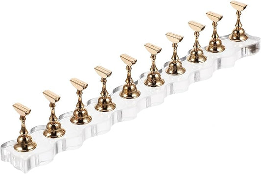 minkissy Extended Armor Holder 7.67 Inch Metal Nail Display Stand Nail Rack for Manicure Art Practice Press on Nails with Smooth Surface Durable Creative Holder Organizer