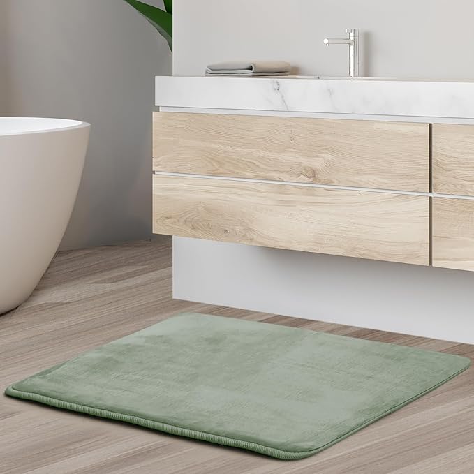 Clara Clark Bathroom Rugs, Velvet Memory Foam Bath Mat, Non-Slip Bath Rugs, Machine Wash, Dries Quickly, Ultra Soft Plush Bath Mats for Bathroom,