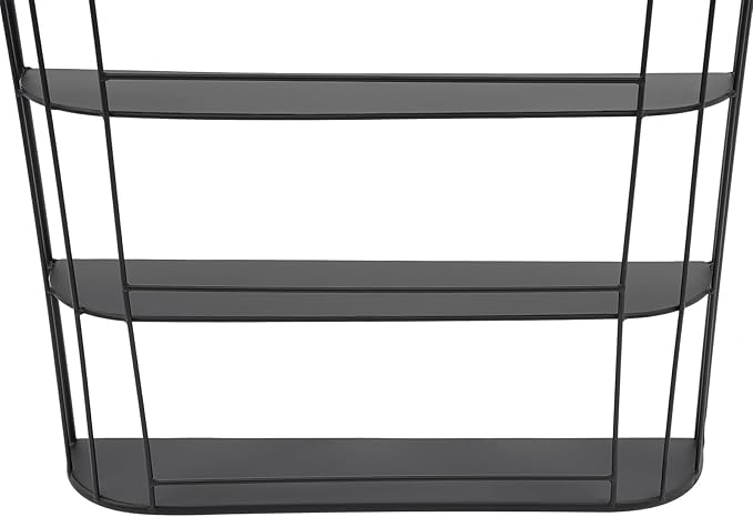 Wall-Mounted Nail Polish Racks, 6-Tier Metal Makeup Display Wall Shelf Storage Organizer for Home Spa Nail Salon Perfume Lipstick Cosmetic (Black)