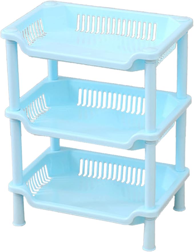 Zerodis 3 Tier Bathroom Shelf Organizer Tool Simple Assembly Multifunction Standing Rack Ideal for Bathroom Kitchen and Laundry Room Storage (#2)