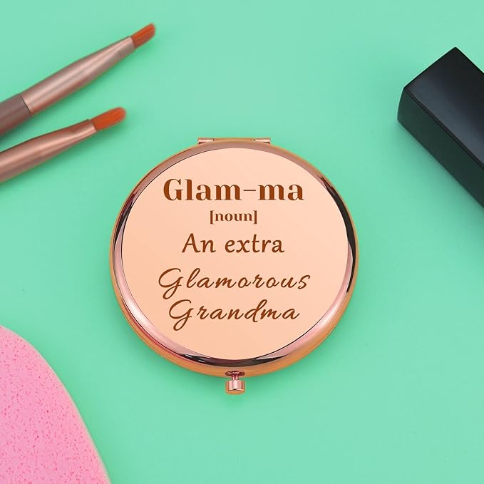 Grandmother Birthday Gifts Compact Makeup Mirror for Glamma for Grandma Grandma Gifts from Grandchildren Folding Makeup Mirror for Nana Christmas Thanksgiving Gift