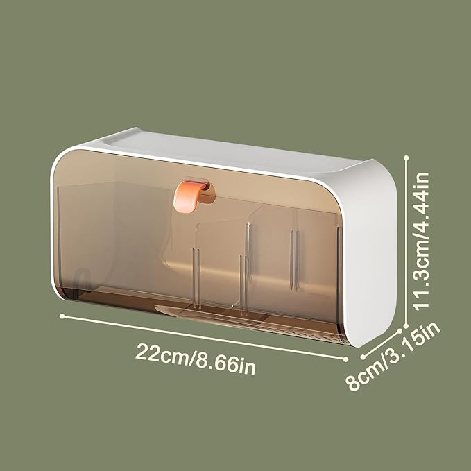 SUNFICON Wall Mounted Cotton Pads Holder Organizer Cotton Swab Balls Holder Q-tip Dispenser Qtip Storage Canister Cosmetic Pads Container Flossers Box Case Crystal Brown