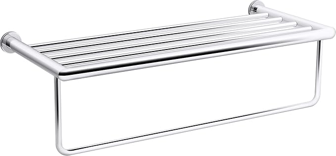 KOHLER Towel Rack by, Bathroom Towel Shelf Hotelier, Kumin Collection, Polished Chrome, K-24552-CP