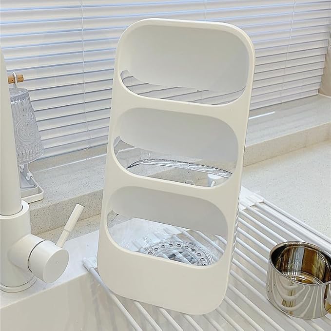 Brrnoo 3 Tier Acrylic Storage Organizer for Cosmetics Brush Jewelry, Makeup Organizer Display Rack Holder for Vanity Countertop, Multipurpose Display Case
