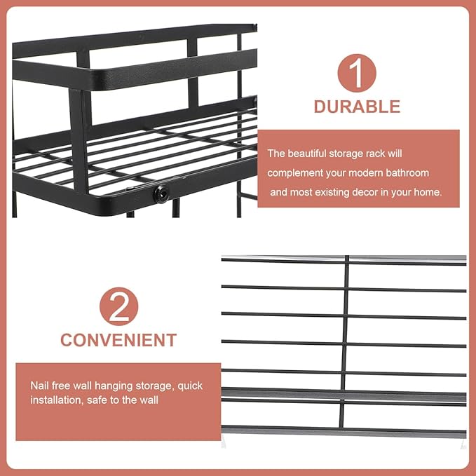 PRETYZOOM Over The Toilet Shelf Single-Tier Storage Rack Metal Storage Shelf for Bathroom