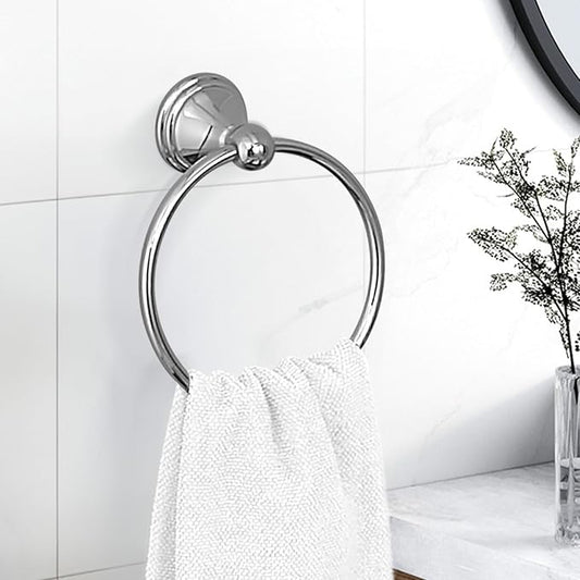 sagetta Bathroom Hand Towel Holder Towel Ring 5.55-Inch Bath Towel Ring Diameter Wall Mount Brushed Nickel Chrome