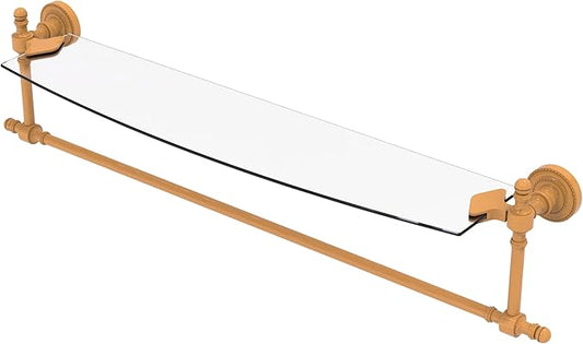 Allied Brass Retro Dot Collection Glass Vanity Shelf with Integrated Towel Bar