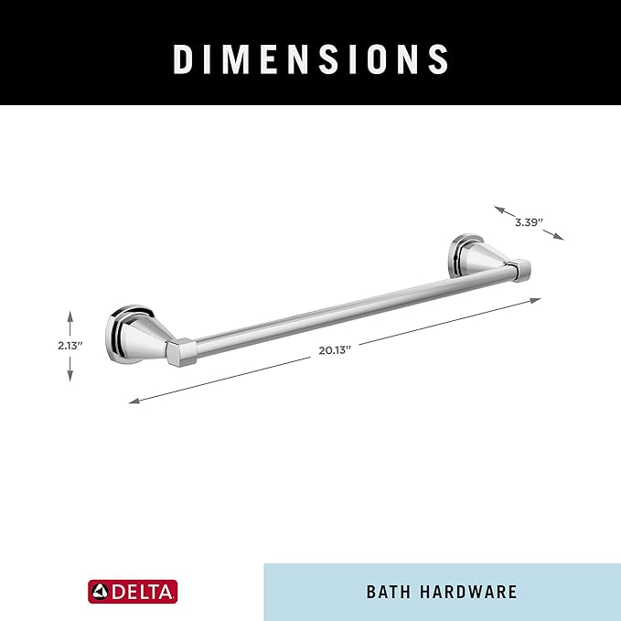 Delta Faucet 77618 Stryke Towel Bar, 18 inch, Chrome