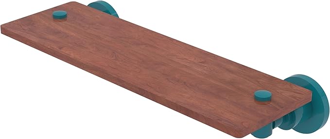 Allied Brass WS-1-16-IRW-GLT Washington Square Collection 16 Inch Solid IPE Ironwood Shelf, Glokzin Teal